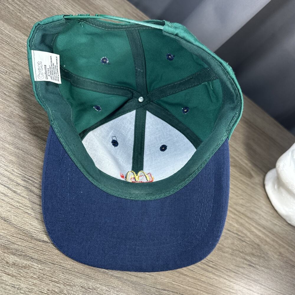 Vintage McDonalds Hat 90s Employee Uniform Fast Food Cap MCD Arch Logo Snapback - Picture 8 of 8